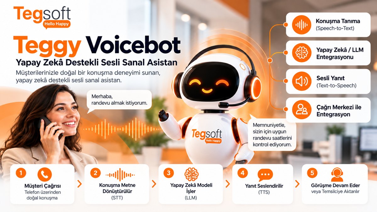 Tegsoft Teggy Voicebot – Yapay Zekâ Destekli Sesli Asistan