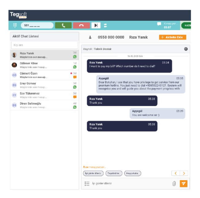 Tegsoft Web Chat – Canlı Sohbet ve Omnichannel